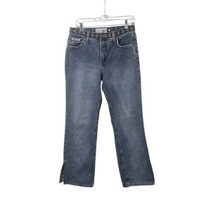 Vintage 90's L.E.I. Medium Wash Flare Side Slit Denim Jeans Women's Size 13